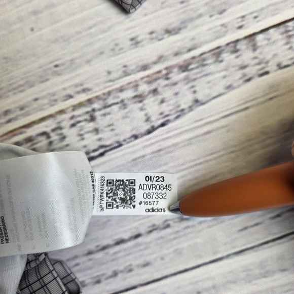 Adidas Golf Men's XL Ultimate 365 Polo Shirt Polyester Spandex Gray Plaid - Picture 6 of 10